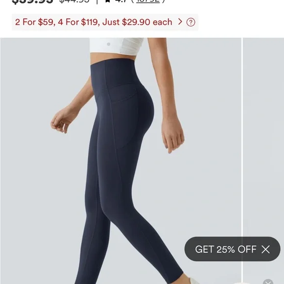 NWT HALARA UltraSculpt SoCinched High waisted Women's Deep Blue Leggings - Picture 6 of 6